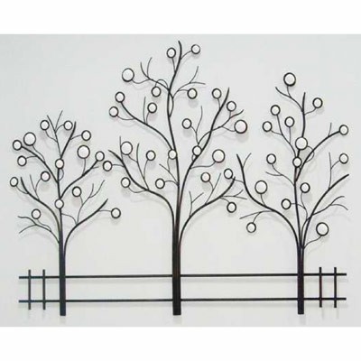 Trees on Fence Hanging Wall Art