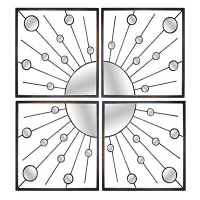 Square Star Burst Wall Art Mirror