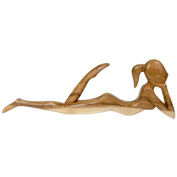 Suar Wood Abstract Relaxing Figure Natural Finish 80cm