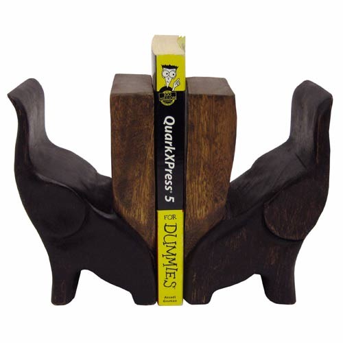 Acacia Wood Elephant Bookends