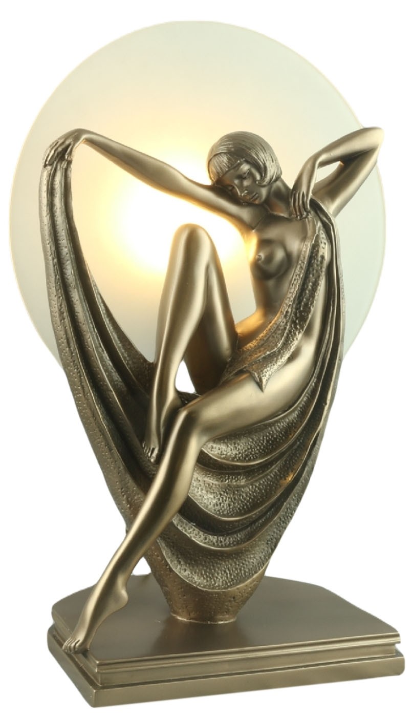 Art Deco Celia Figurine Table Lamp + Free Bulb