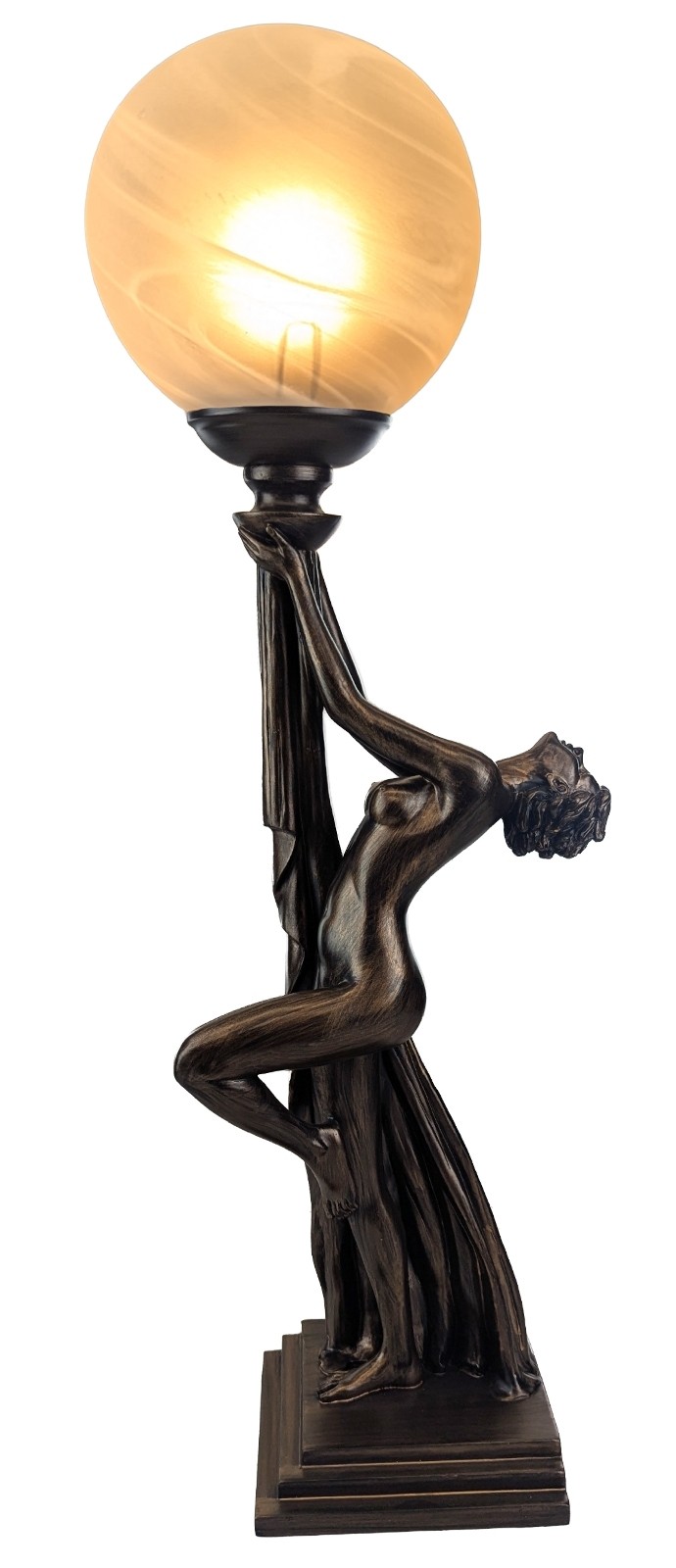 Art Deco Natasha Nude Lady Figurine Table Lamp + Free Bulb