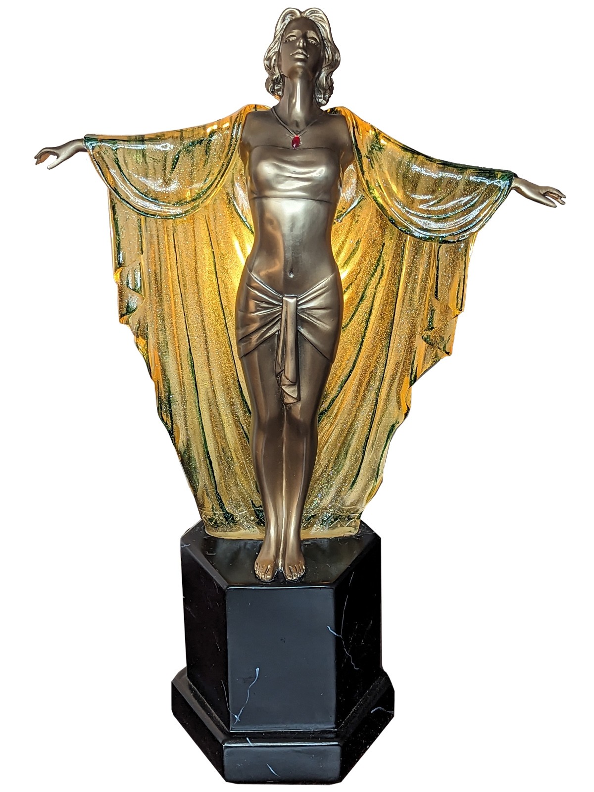 Art Deco Dancer Table Lamp 48cm + Free Bulb
