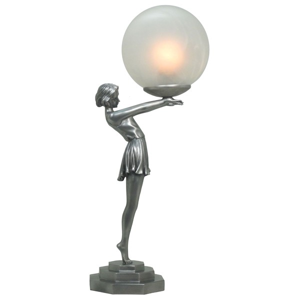 art deco figurine table lamps