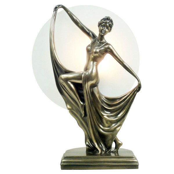 Art Deco Dancing Lady Figurine Table Lamp Free Bulb