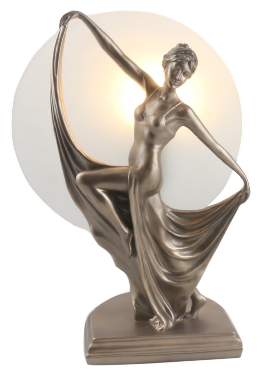 Art Deco Dancing Lady Figurine Table Lamp + Free Bulb