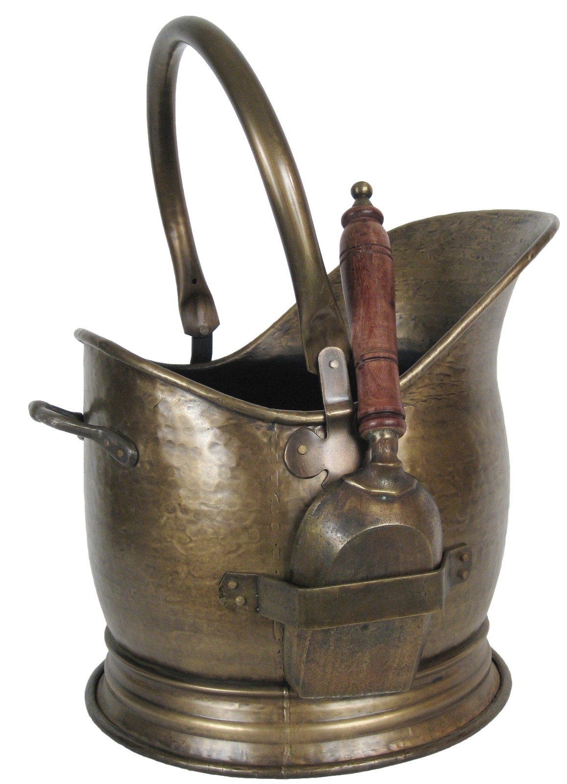 45cm Classic Heavy Duty Large Antique Brass Plated Finish Coal Scuttle Hod Bucket With Shovel  