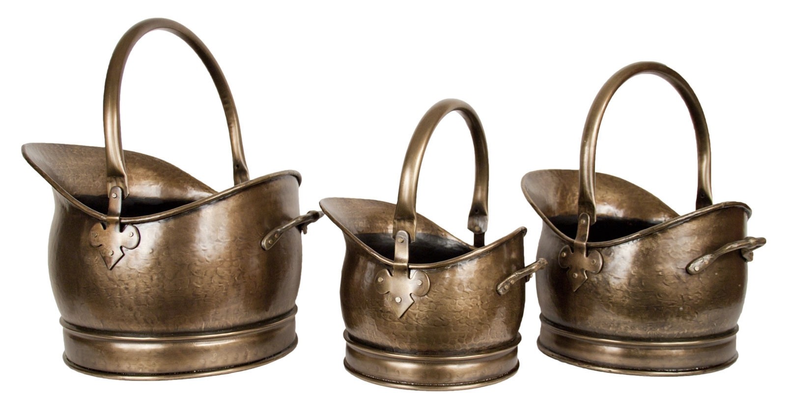 Classic Scuttle Set /3 - Antique Brass Finish 45cm