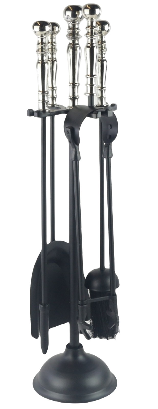 61cm Heavy Weight Black/Nickel Plated Finish Large Duchess Companion Set 