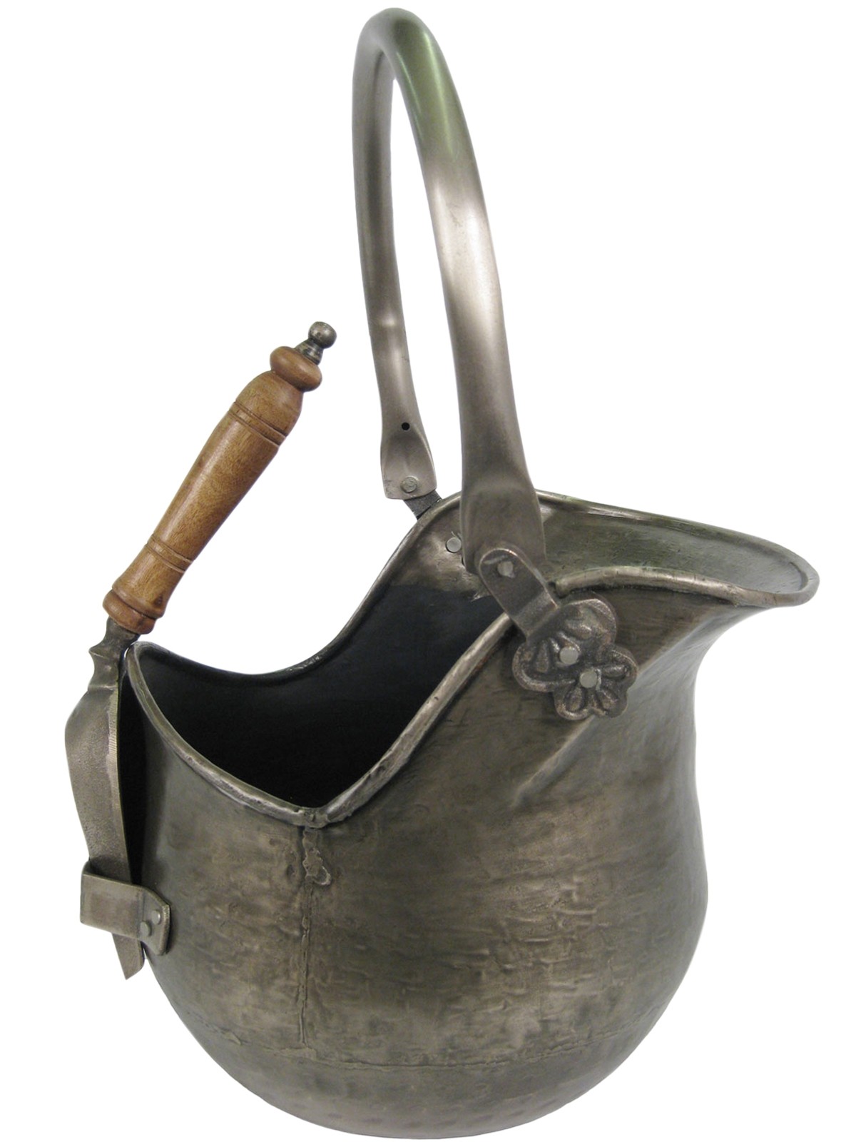 46cm Bucket Coal Scuttle With Shovel - Antique Pewter Finish