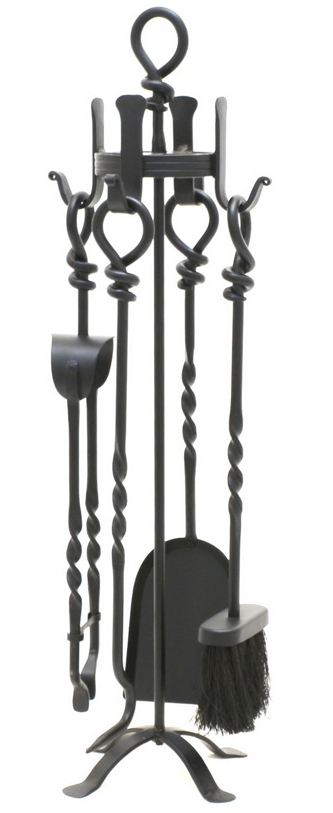 69cm Black Finish Twist Wrought Iron Companion