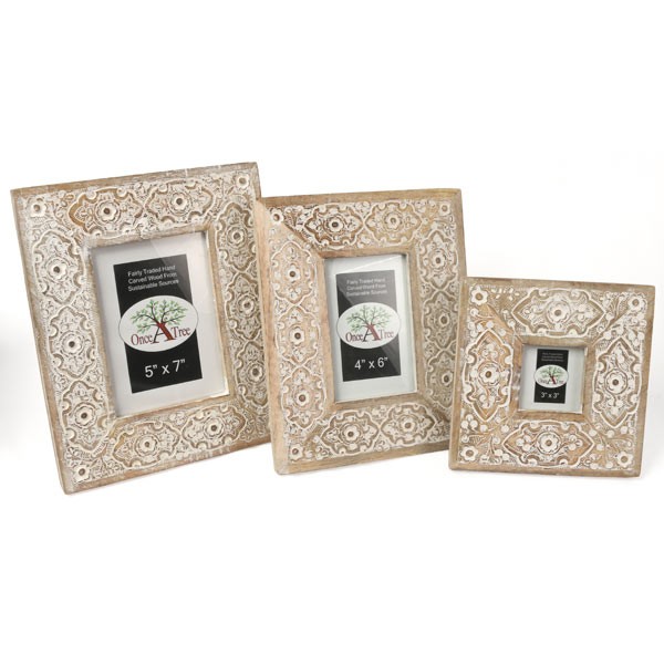 Mango Wood Sulfi Design Photo Frames - Set/3