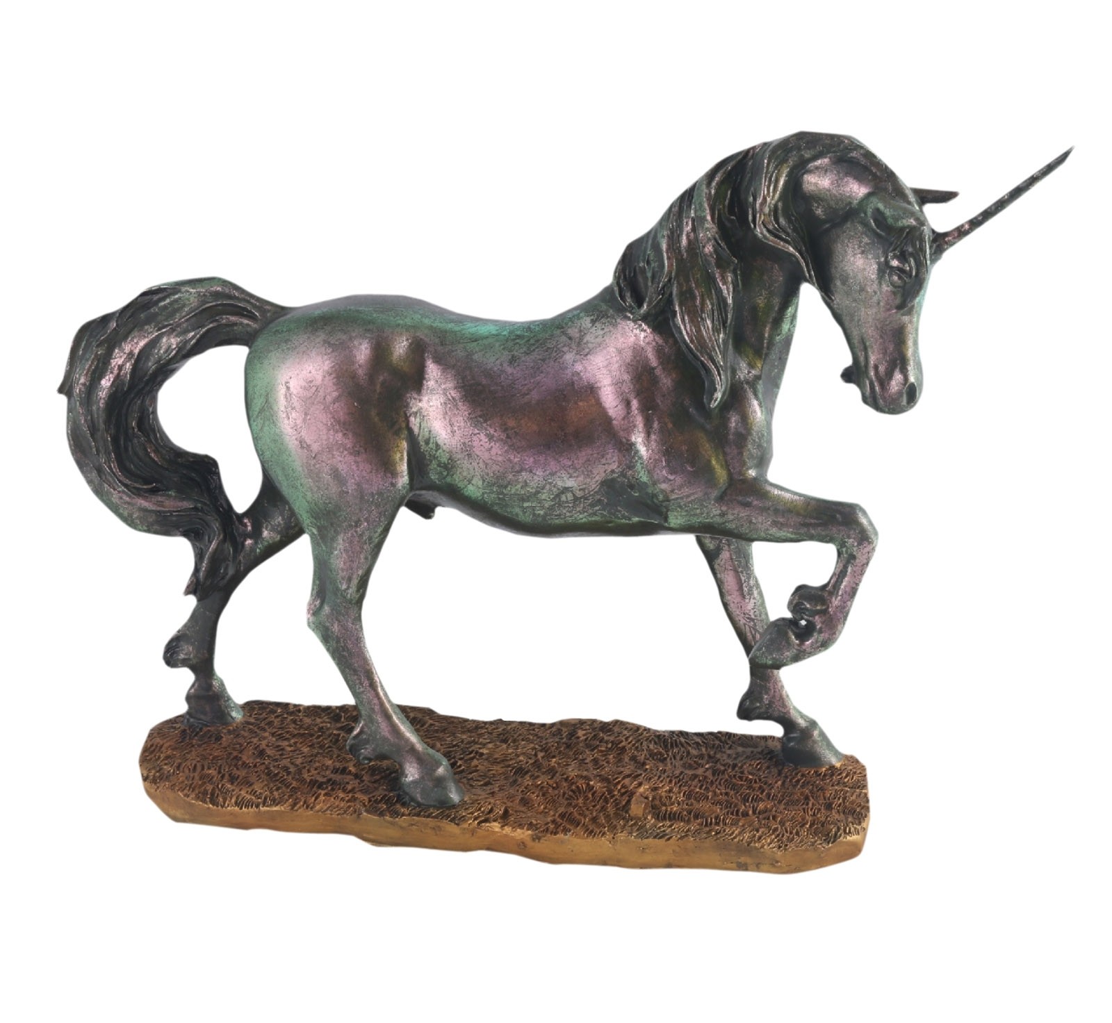 Standing Unicorn 29cm - Iridescent Silver Pewter Finish