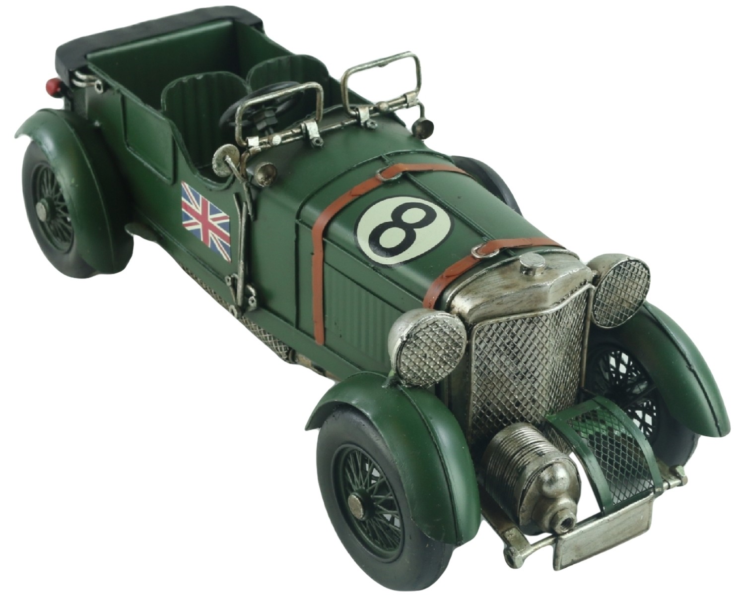 Vintage British Racing Green Car - 32cm 