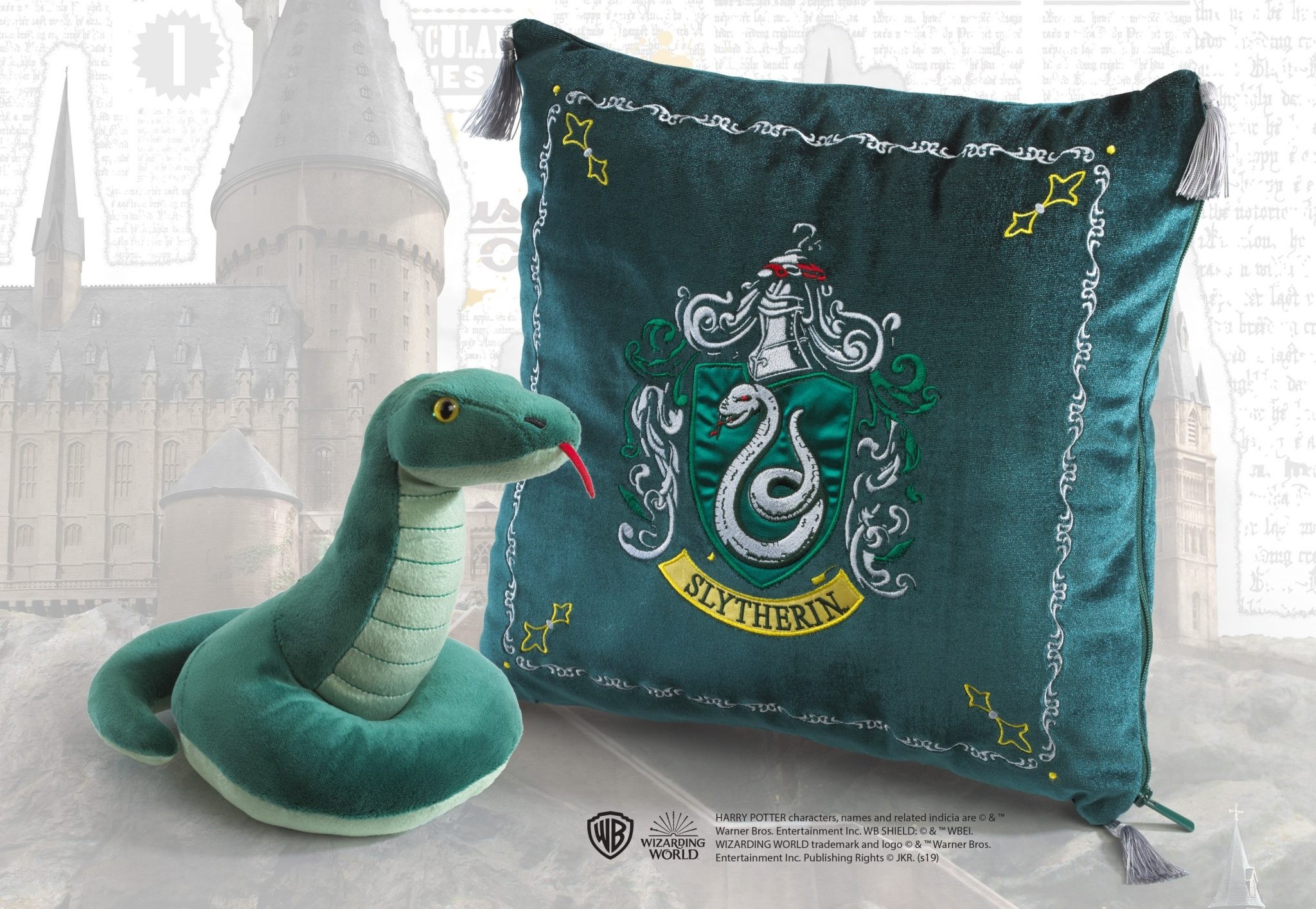 Plush Slytherin House Mascot & Cushion