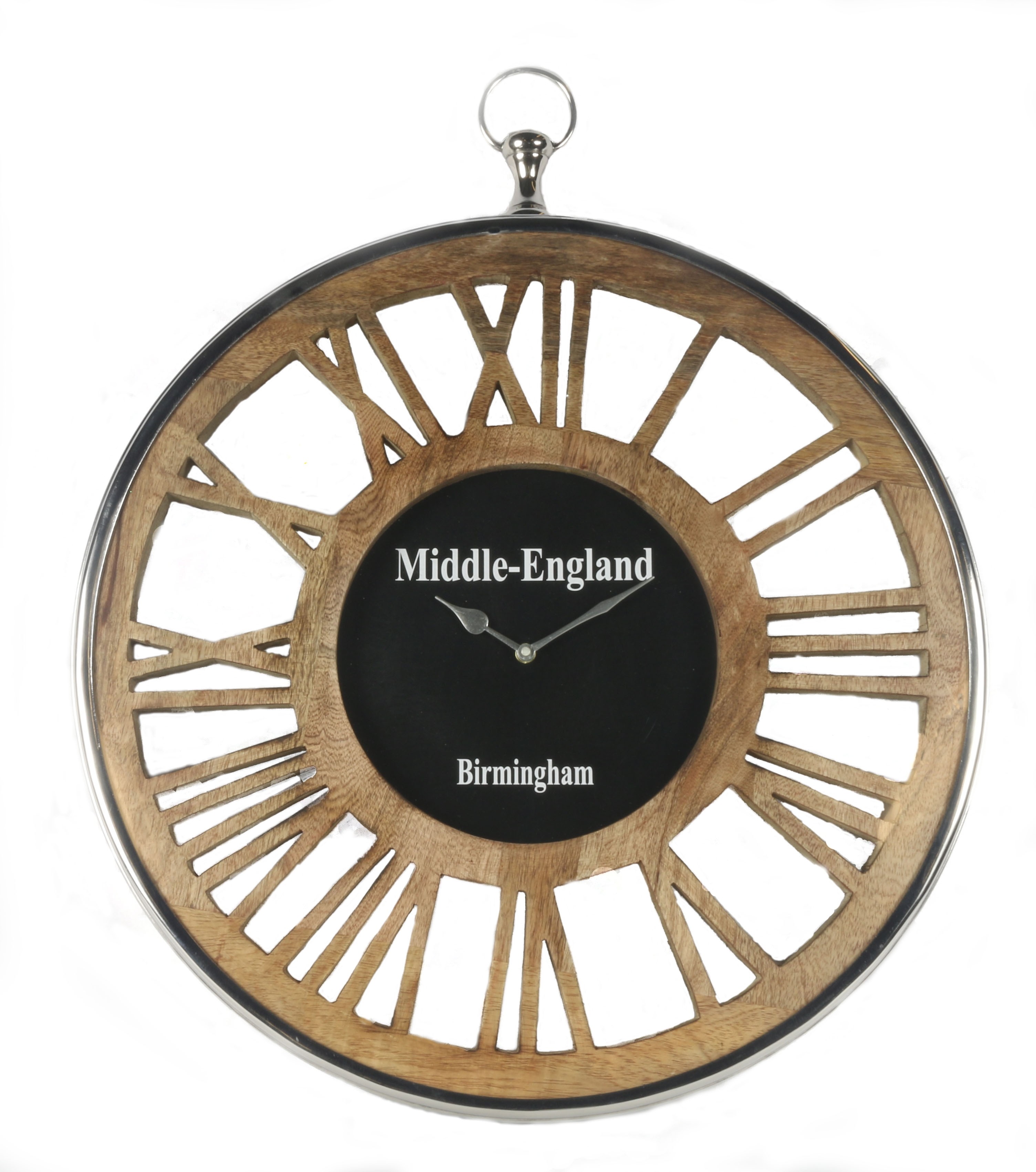 Round Wall Clock Wooden Numerals