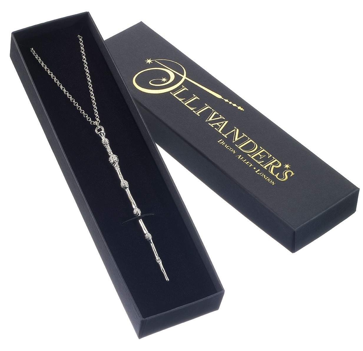 Professor Dumbledore Sterling Silver Wand Necklace