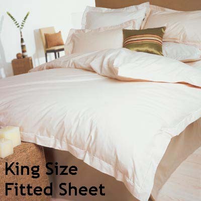 Percale 400 Count King Size Fitted Sheet