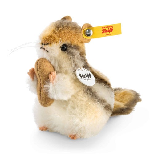 Steiff Kecki Chipmunk - Striped Russet - Mohair - 10cm - 070075