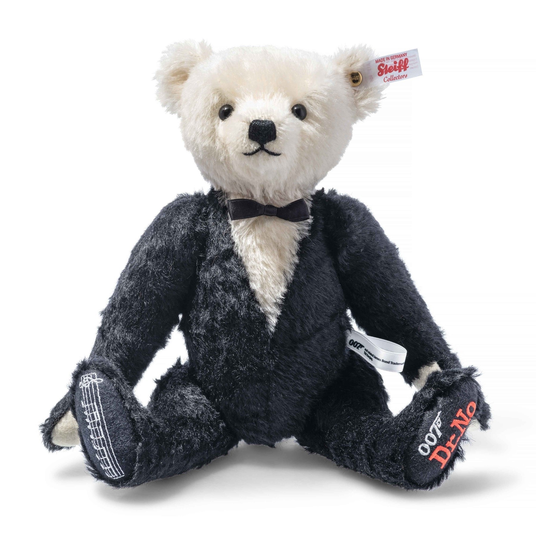 James Bond Dr No - Musical Teddy Bear - 30cm - Black / White