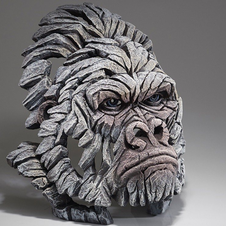 Gorilla Bust - White - 39cm