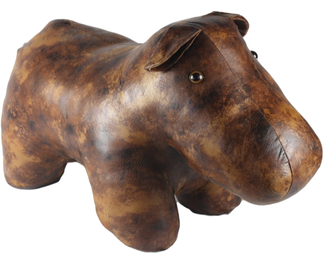 Vintage leather hippo footstool sale