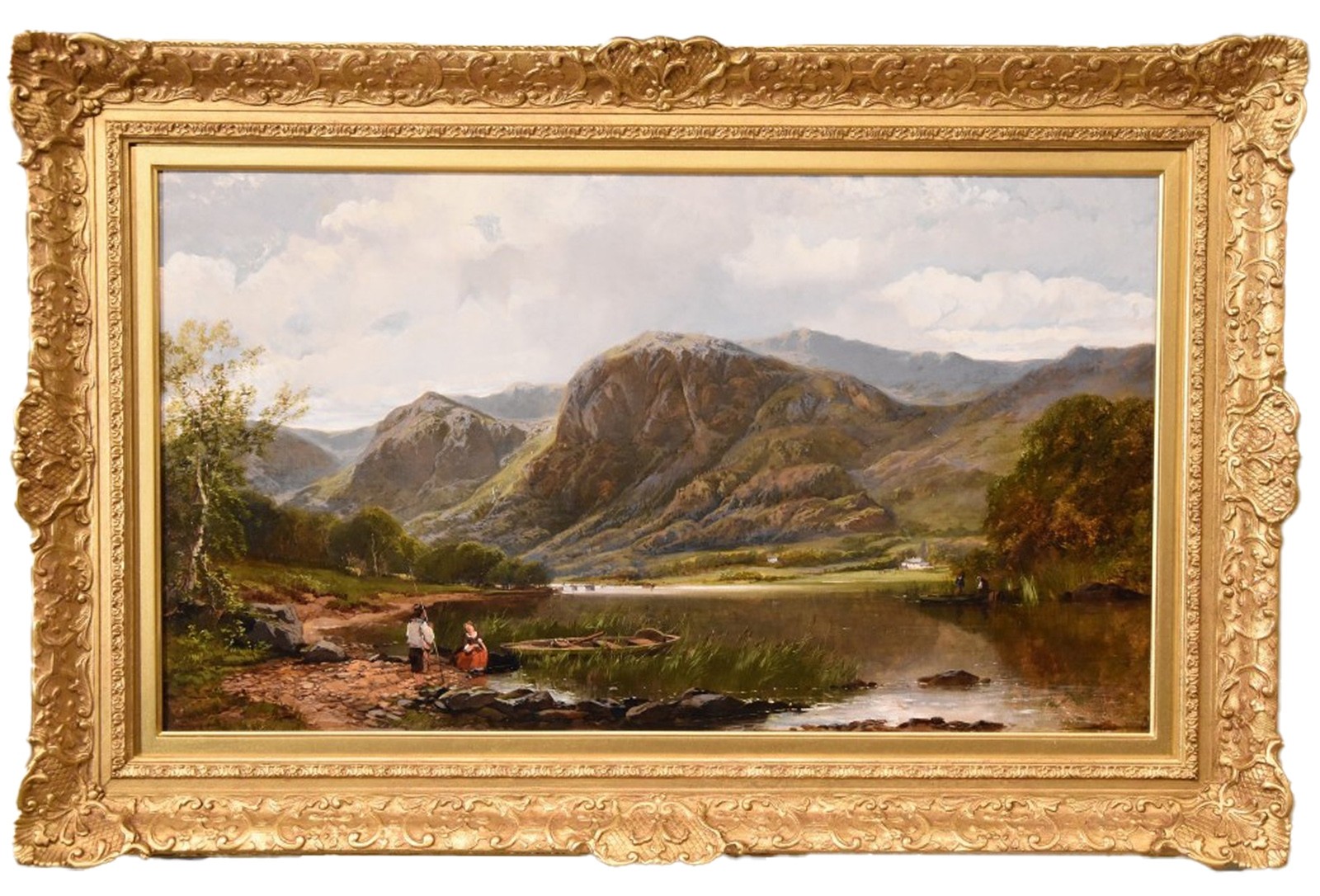 George William Pettitt - Raven Crag Oil on Canvas - 1859