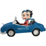 Betty Boop In Motor Car - Blue Glitter 30cm