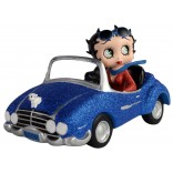 Betty Boop In Motor Car - Blue Glitter 30cm