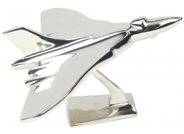 Small Vulcan Plane On Metal Stand Nickel Plated Aluminium - 21cm