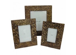 Mango Wood Tree of Life Design Photo Frames Set/3