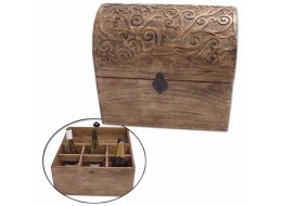 Mango Wood Tree Of Life Design Wine Box