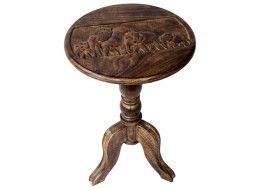 Mango Wood Wine Table Elephant Design