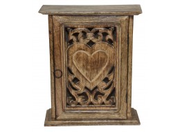 Mango Wood Heart Key Box