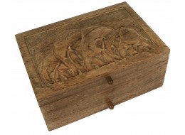Mango Wood Elephant Design Vanity/Jewellery Box