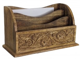 Mango Wood Flower Letter Rack