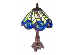 Peacock Tiffany Table Lamp - 30cm + Free Incandescent Bulb  