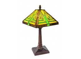 Pyramid Art Deco Tiffany Table Lamp - 38cm + Free Incandescent Bulb