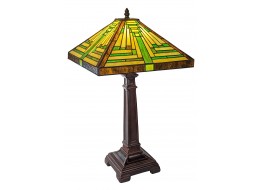 Pyramid Deco Tiffany Table Lamp - 54cm + Free Incandescent Bulb