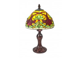 Fleur De Lys Tiffany Lamp 34cm (Small) + Free Incandescent Bulb