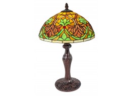 Fleur De Lys Tiffany Table Lamp 46cm (Medium) + Free Incandescent Bulb