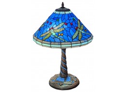 Blue Dragonfly Tiffany Shade On Mozaic Base Table Lamp 58cm + Free Incandescent Bulb