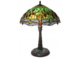 Dragonfly Tiffany Shade & Mosaic Base Table Lamp + Free Bulb