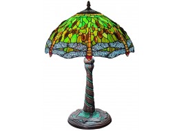 Dragonfly Tiffany Shade & Mosaic Base Table Lamp 58cm + Free Incandescent Bulb  