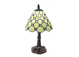 Cream Jewelled Tiffany Table Lamp 33cm + Free Incandescent Bulb