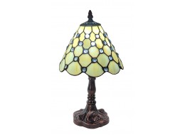 Cream Jewelled Tiffany Table Lamp 33cm + Free Bulb