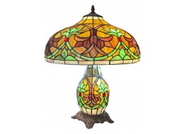 Fleur De Lys Tiffany Umbrella Table Lamp 55cm + Free Bulb