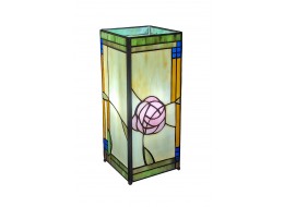 Mackintosh Tiffany Style Square Table Lamp 27cm + Free Incandescent Bulb