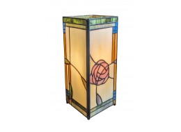 Mackintosh Tiffany Style Square Table Lamp 27cm + Free Incandescent Bulb