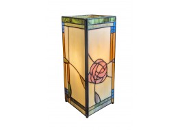 Mackintosh Tiffany Style Square Table Lamp 27cm + Free Bulb